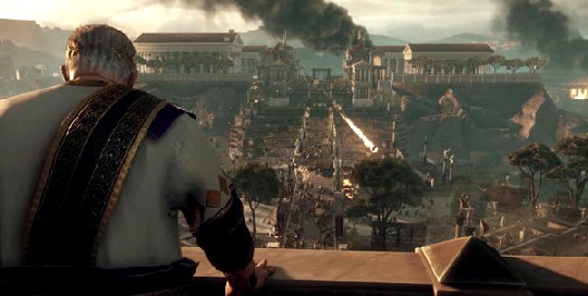 Rom brennt - aber nicht Nero hat es in "Ryse" angezündet, sondern die Barbaren. Abb.: Crytek