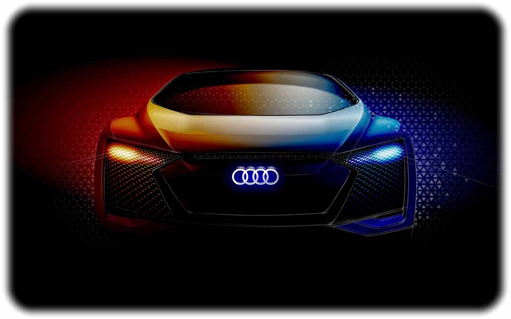 Design-Skizze für künfttige autonom fahrende Audi-Fahrzeuge. AUDI AG