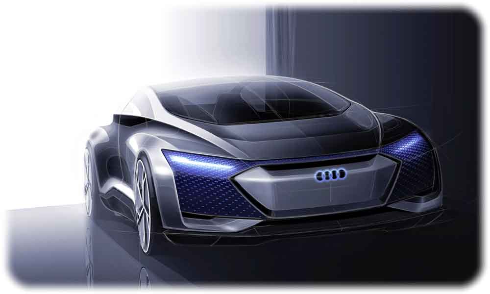 Die Designskizze zeigt den geplanten Audi Aicon. Er soll das erste autonom fahrende Elektroauto des Konzerns werden. Foto: Audi