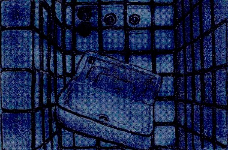 In "rvS1" wacht der Spieler in einer düsteren Zelle auf (Bildschirmfoto aufgehellt). Abb.: R. Vogt