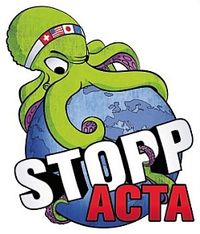 Anti-Acta-Plakat der Dresdner Piraten. Abb.: Florian, Piraten DD