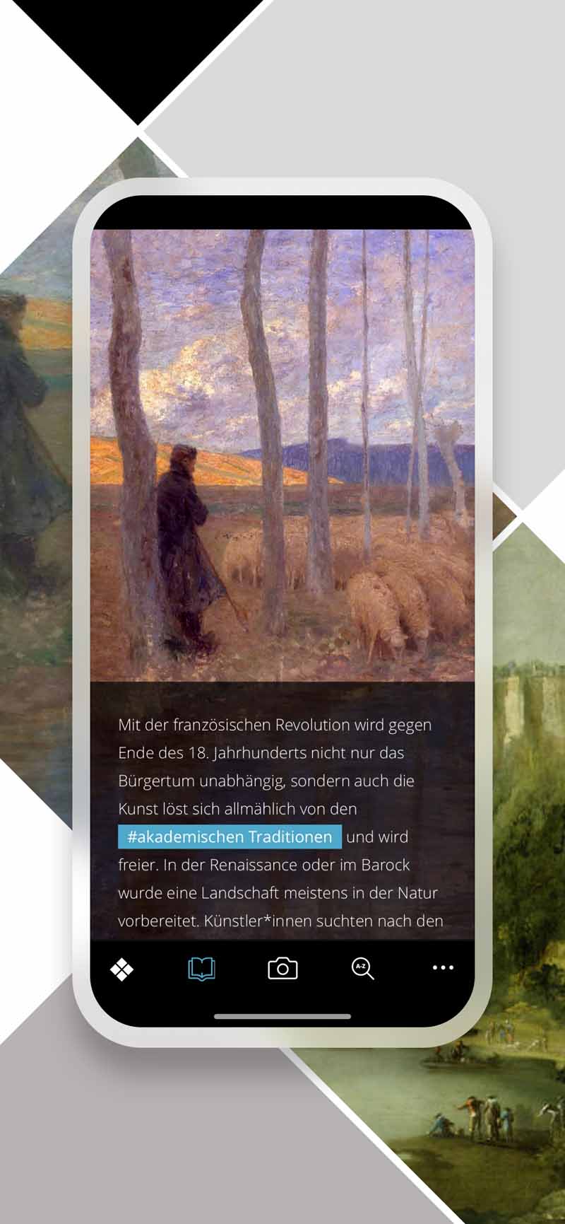 Auch ein illustrierter Abriss der Kunstgeschichte findet sich in der App. Abb.: SKD
