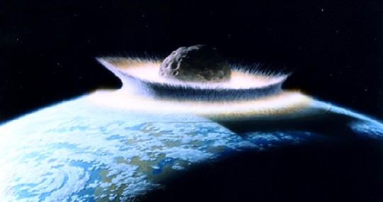 In der Visualisierung trifft ein großer Asteroid die Erde - die Folgen wären katastrophal. Visualisierung: Donald Davis, FHG