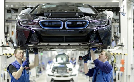 Wachstumstreiber Autoindustrie in Sachsen - hier ein Blick in die i8-Montage im BMW-Werk Leipzig. Foto: BMW