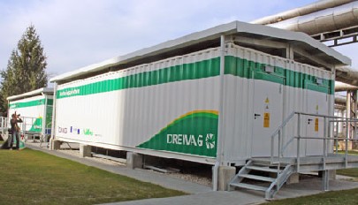 Die Anlage ist auf zwei Container verteilt. Foto: Heiko Weckbrodt