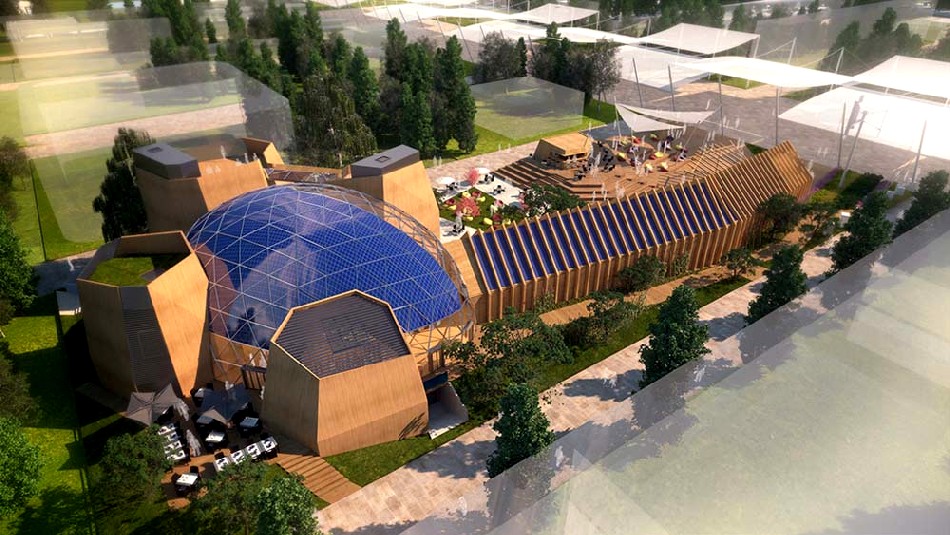 In das Glasdach des belgischen Expo-Pavillons sind organische Solarzellen aus Dresden integriert. Foto: expomilano2015.be