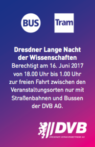 Das DVB-Gratisticket für die Wissenschaftsnacht - einfach auf dem Smartphone vorzeigen, wenn Kontrolleure kommen. Abb.: Netzwerk Wissenschaft Dresden