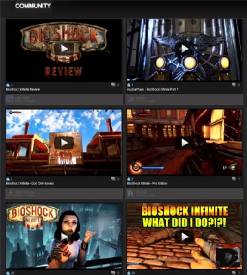 Auch über die "Community Hubs" von Steam stellen Spieler gern Videos für andere ein - hier vom Spiel "Bioshock". Abb.: BSF