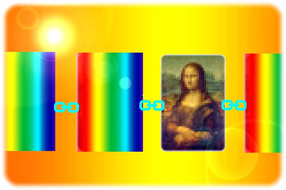 "Non-Fungible Tokens" (NFTs) sind digitale Kunstwerke oder andere Artefakte, die durch ihre Einbindung in geblockte Ketten (Blockchains) zu verkaufbaren Unikaten gemacht worden sind. Grafik: Heiko Weckbrodt, Foto (bearbeitet, gekachelt): Repro der Mona Lisa von Leonardo da Vinci, in: Wikipedia, https://commons.wikimedia.org/wiki/File:Mona_Lisa,_by_Leonardo_da_Vinci,_from_C2RMF_retouched.jpg, Lizenz: Public Domain, https://creativecommons.org/publicdomain/mark/1.0/deed.de