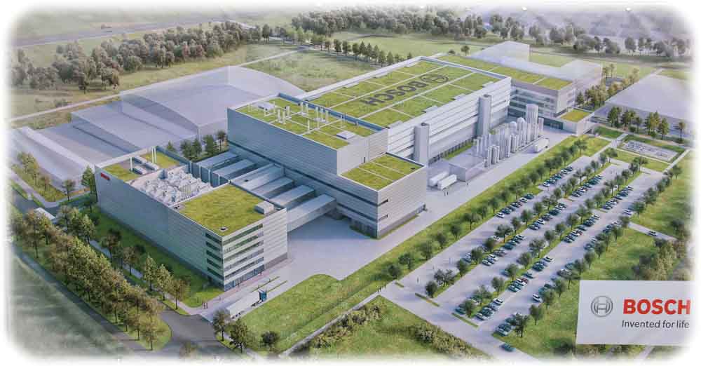Visualisierung der Boschfabrik in Dresden. Visualisierung: Bosch