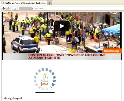 Bildschirmfoto einer versuchten Seite, die vorgibt, ein Video der Boston-Explosionen zu enthalten. Abb.: Avrira