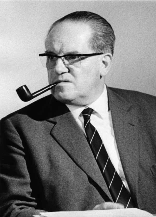 Herbert Wehner im Jahr 1966. Foto: Bundesarchiv, Wikipedia, CC3-Lizenz