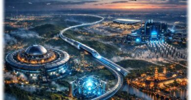 Große Zukunftsprojekte für Sachsen wurden bereits mehrere vorgeschlagen. Eine Hyperloop- oder Magnetschwebebahn nach Berlin und Prag könnte z. B. die Flughafenschwächen von Dresden ausgleichen. Auch will Sachsen im Wettlauf um die Kernfusion mitrennen. Und die wachsende Radiopharma-Branche wünscht sich teure Zyklotrone oder einen Kernreaktor... Visualisierung: KI ChatGPT, Prompt: Heiko Weckbrodt