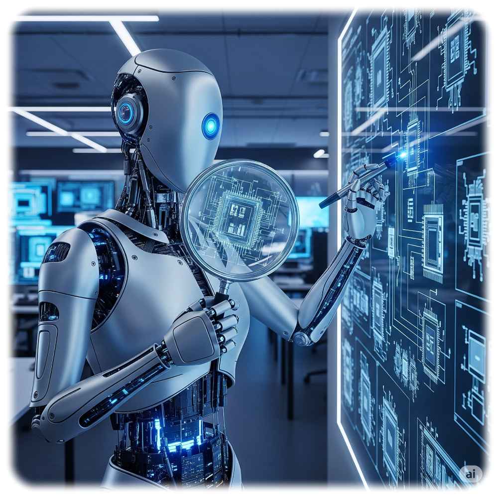 Mikroelektroniker aus Sachsen und Bayern planen ein gemeinsames Chipdesign-Zentrum. Visualisierung: Gemini, Prompt: Heiko Weckbrodt