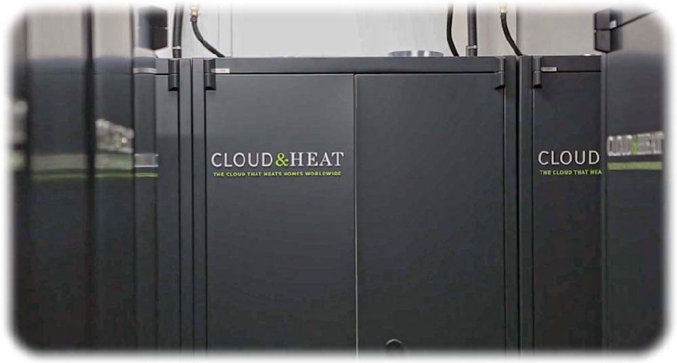 Statt die Abwärme beim Rechnen teuer wegzukühlen, nutzen die Server von Cloud & Heat diese Energie, um Gebäude zu beheizen und mit Warmwasser zu versorgen. Miteinander vernetzt, bilden sie große Cloud-Rechenzentren, die auch für den 5G-Mobilfunk eingesetzt werden sollen. Abb.: Cloud & Heat