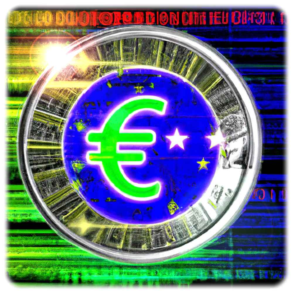 Wann der digitale Euro kommt, steht derzeit (2023) noch in den Sternen. Visualisierung: Dall-E