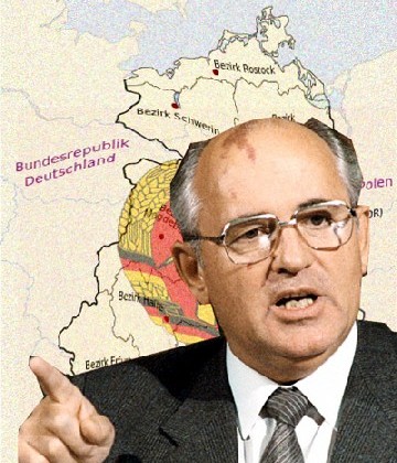 Michael Gorbatschow brachte die DDR zu Fall, sind 33 Prozent der Deutschen überzeugt. Fotos: DDR-Regierung, Wikipedia (GNU-Lizenz), Yuryi Abramochkin/ Nowosti, Wikipedia, CC3-Lizenz, Montage: hw