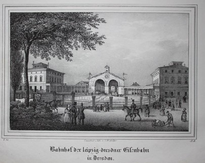 Der historische Stich zeigt den alten Leipziger Personenbahnhof. bevor der Neustädter Bahnhof ihn ersetzte. Repro: Peter Weckbrodt