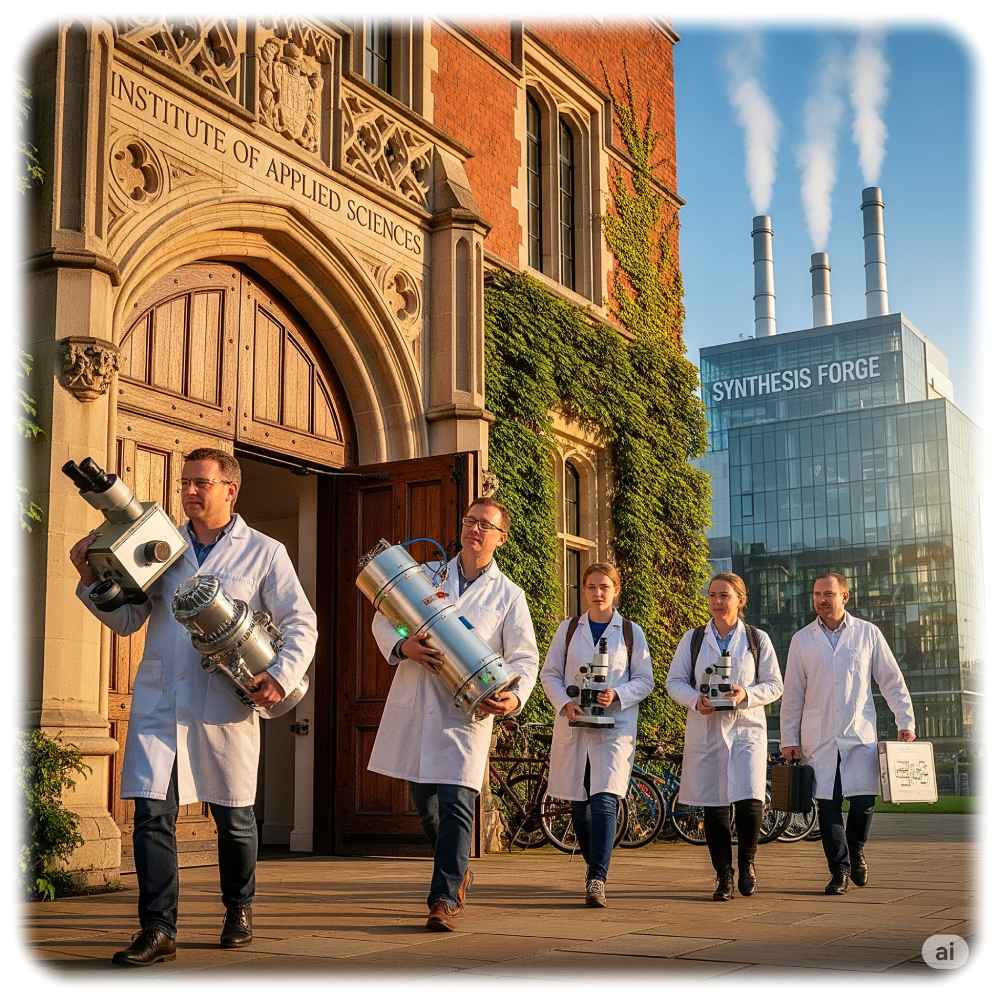 Die Initiative "Startup-Factory Boost" will die Zahl wissensbasierter Gründungen in Mitteldeutschland verdoppeln. Neben den Gründer-Unis unterstützen auch Unternehmen wie Infineon dieses Netzwerk. KI-Bild: Gemini, Prompt: Heiko Weckbrodt