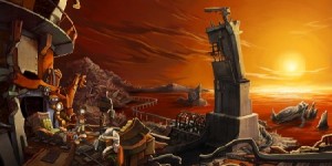 Wenn das mal keine Müllplatz-Romantik ist: Rufus und seine Elfe stecken erst mal wieder im Schrott fest. Abb.: Deadalic