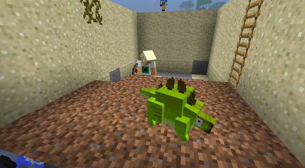 Blick in den Dinocube, den die Jungs im Kreativmodus von Minecraft formten. Abb.: Casablanca