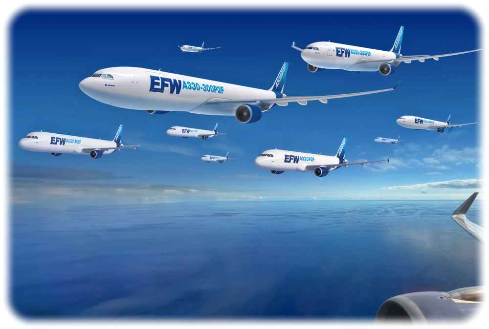 Die Elbe-Flugzweugwerke Dresden rüsten Passagier-Jets in Frachter um. Visualisierung: EFW