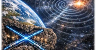 Sachsens Astrophysiker würden gern ein großes , unterirdisches Graviationswellen-Teleskop in der Lausitz bauen. Visualisierung: KI ChatGPT, Prompt: Heiko Weckbrodt