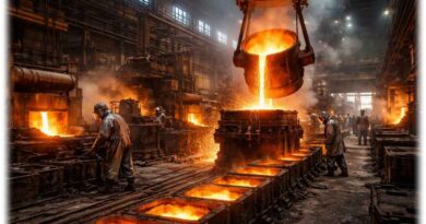 Eisengießerei. Visualisierung: KI ChatGPT, Prompt: Heiko Weckbrodt