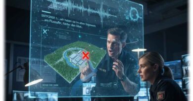 KI-gestützte Ton-Forensik soll Ermittlern helfen, selbst aus verrauschten oder verzerrten Telefonaten den Ort des Anrufers einzugrenzen. Visualisierung: KI Gemini, Prompt: Heiko Weckbrodt