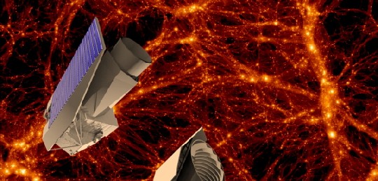 Soll das unsichtbare Netz dunkler Materie und Energie im All finden: "Euklid". Abb.: ESA