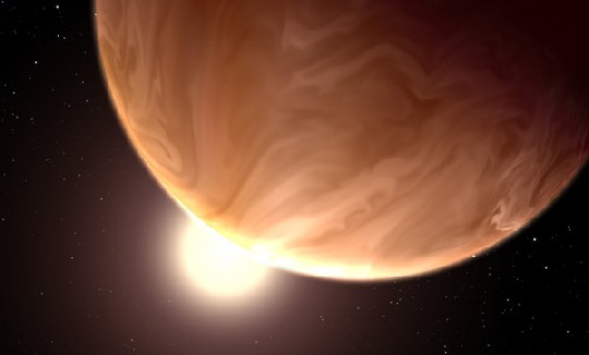 Tollt unter diesen Wolken E.T. herum? Realistischerweise lautet die Antwort zwar Nein, weil der Exoplanet "GJ 1214b" einfach zu heiß ist. Aber der Nachweis bewölkter Exoplaneten außerhalb unseres Sonnensystems ist ein wichtiger Schritt auf der Suche nach einer "zweiten Erde". Visulaisierung: G. Bacon, NASA, ESA