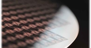 Wafer mit ferroelektrischen Speicherelementen von Fraunhofer Dresden. Foto: Fraunhofer-IPMS