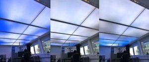 Die dynamische Lichtdecke soll Büroknechten das Gefühl vermitteln, unter freiem Himmel zu arbeiten. Abb.: FHG
