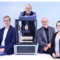 Dr. Philipp Wollmann, Dr. Wulf Grählert, Oliver Throl und Livia Szathmáry (v. l.) sind die Gründer der Dresdner "DIVE imaging systems GmbH". Foto: Amac Garbe für das Fraunhofer-IWS