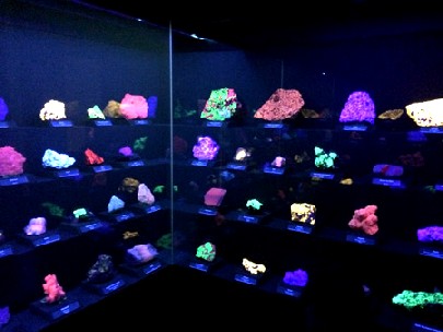UV-Strahlung bringt die Mineralien zum Leuchten. Foto: Heiko Weckbrodt