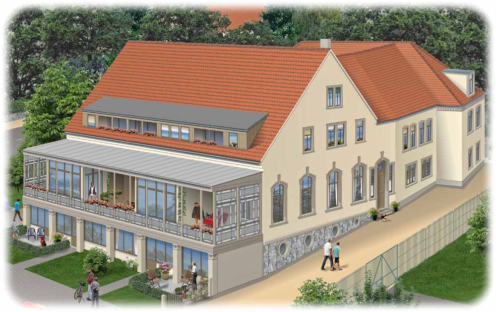 So könnte sich der ehemalige Gasthof Kohlsdorf nach seiner Sanierung präsentieren. Visualisierung: Ventar