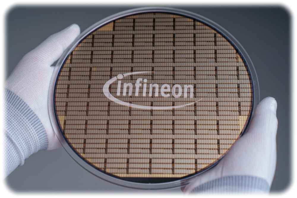 Galliumnitrid-Wafer von Infineon. Foto: Infineon