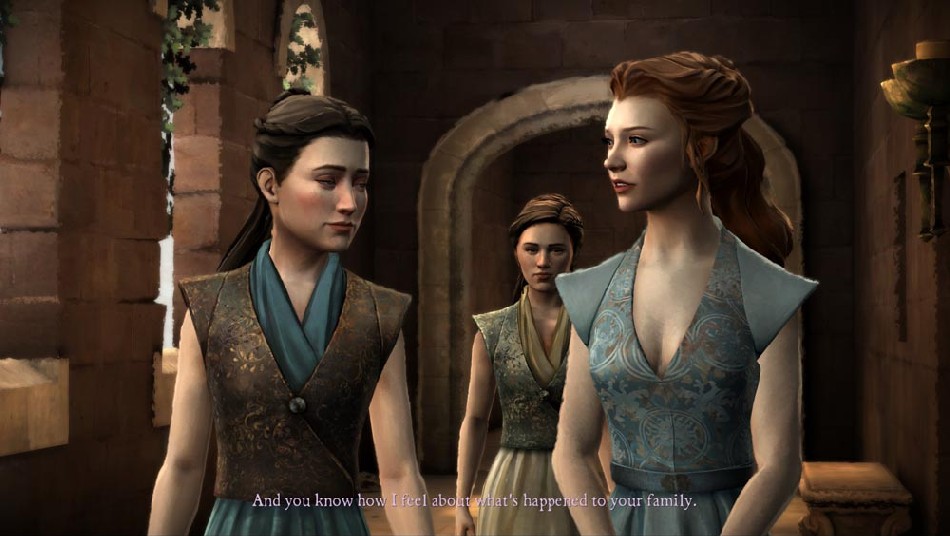 Mira Forrester (links) versucht in Königsmund, Königin Margaery (r., Natalie Dormer) auf die Seite ihrer Familie zu ziehen. Abb.: BSF