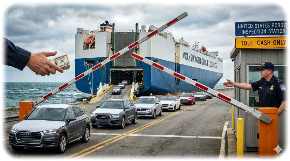 Donald Trump hat Zollmauern um den US-Markt hochgezogen und damit den globalen Freihandel teilweise ausgehebelt. Für ehemalige Wirtschaftspartner wie Deutschland hat das spürbare Konsequenzen. Visualisierung: KI Gemini, Prompt: Heiko Weckbrodt