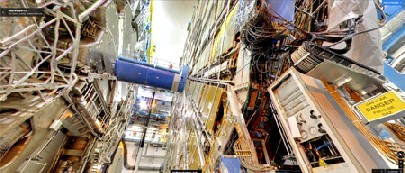 Blick vom Fuße des riesigen Atlas-Detektors am CERN. Foto: Google
