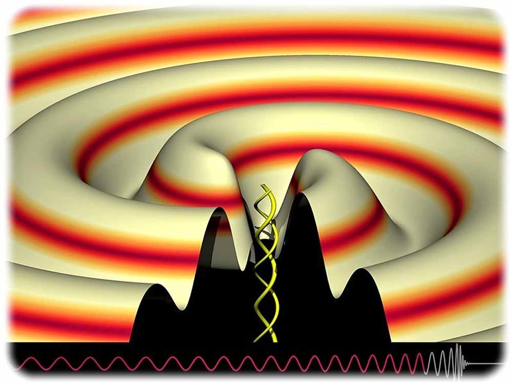 Sieht aus wie psychodelische Kunst, ist aber tatsächlich eine Simulation der ersten von LIGO beobachteten verschmelzenden Schwarzen Löcher. Abb.: S. Ossokine, A. Buonanno, R. Haas (Max-Planck-Institut für Gravitationsphysik)