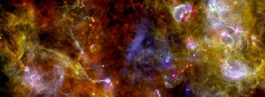 Herschel-Aufnahme der Sternenwiege bei Cygnus-X. Abb.: ESA