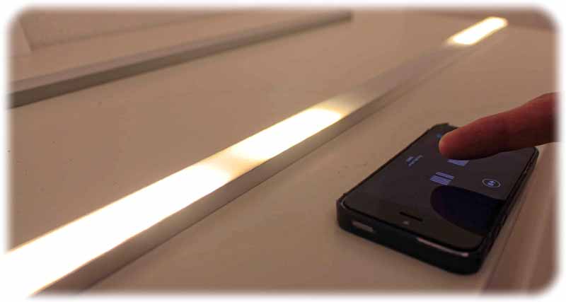 Welche LEDs wie stark leuchten, gibt der Vara-Besitzer per Fingerwisch in der App ein. Foto: Heiko Weckbrodt