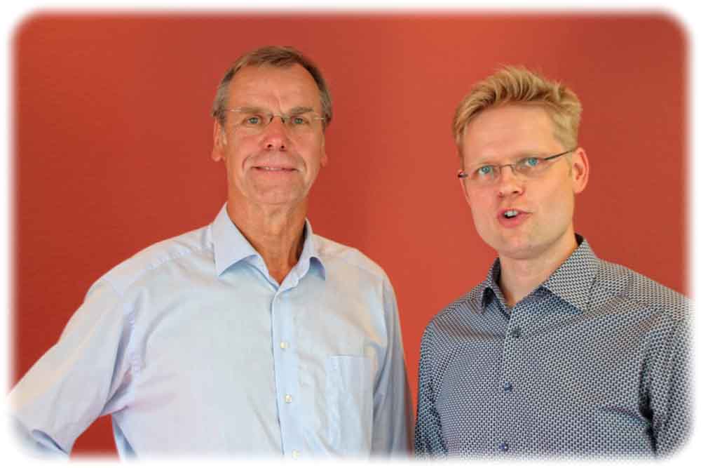 Gründer Klaus Dippe (links) neben dem heutigen Chef von "Höregeräte-Dippe", Alexander Wüstenhagen Foto: Heiko Weckbrodt