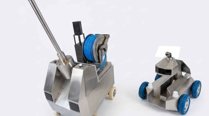 Die MCD-Roboter sollen künftig autonom durch Lebensmittelfabriken patrouillieren und allen Schmutz wegwienern. Foto (freigestellt durch KI Gemini): Heiko Weckbrodt