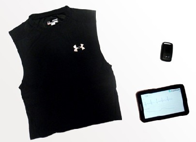 Das FitnessShirt liest die Körperwerte des Radlers aus und passt via Smartphone oder Tablet am Lenker den E-Fahrrad-Antrieb an. Foto: Fraunhofer-IIS