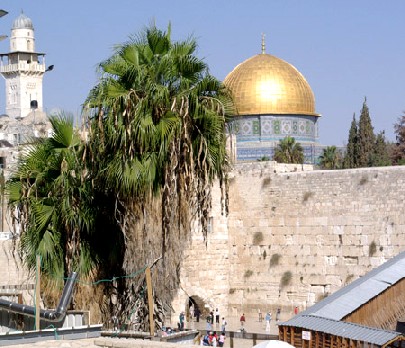 Ein Fokuspunkt des israelisch-arabischen Konfliktes: Klagemauer und Felsendom in Jerusalem. Foto: Berthold Werner, Wikipedia, public domain
