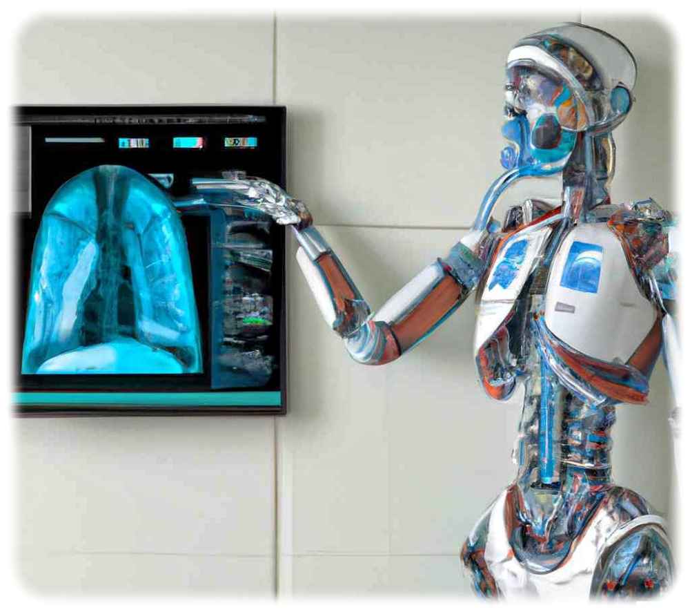 Agiert die KI künftig als Berater für Onkologen? Krebs, Lunge, Karzinom, Expertensystem Visualisierung: Dall-E