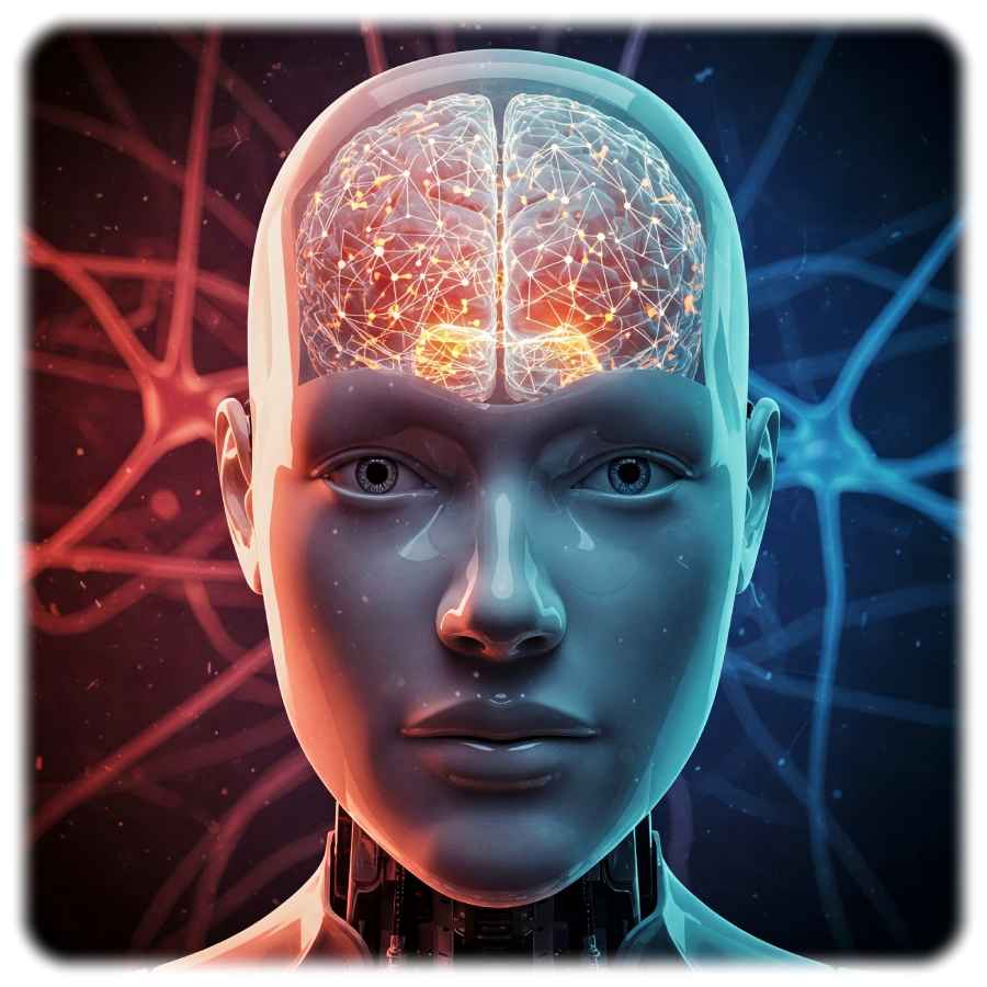 Auf KIs mit menschlicher Inuition zielt das Exzellenz-Projekt "BIC" an der TU Dresden - hier eine Visualisierung durch eine KI. Abb.: Google Gemini