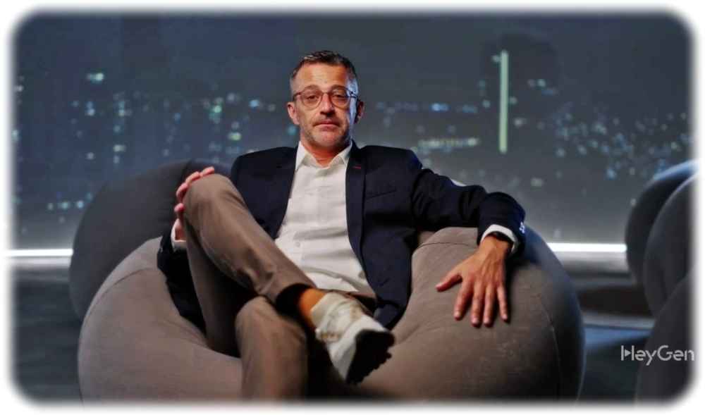 Die KI referiert über sich selbst - und hat sich für den Besuch in der Volkshochschule Dresden diesen Avatar ausgesucht. Bildschirmfoto aus KI-Video von VHS Dresden